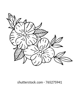 Flowers vector illustration. Doodle style. Design, print, logo, decor, textile, paper