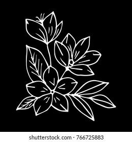 Flowers vector illustration. Doodle style. Design, print, decor, textile, paper