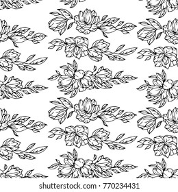 Flowers vector illustration. Doodle style. Design, print, decor, textile, paper
