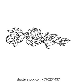 Flowers vector illustration. Doodle style. Design, print, decor, textile, paper