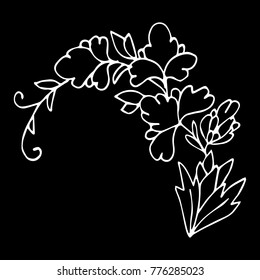 Flowers vector illustration. Doodle style. Design, print, decor, textile, paper