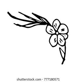 Flowers vector illustration. Doodle style. Design, print, decor, textile, paper