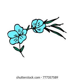 Flowers vector illustration. Doodle style. Design, print, decor, textile, paper