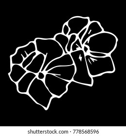 Flowers vector illustration. Doodle style. Design, print, decor, textile, paper