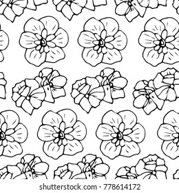 Flowers vector illustration. Doodle style. Design, print, decor, textile, paper