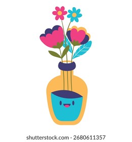 Ilustración vectorial de flores. Diseño minimalista plano. Ilustración editable para el Web, móvil, impresión