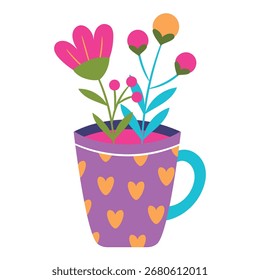 Ilustración vectorial de flores. Diseño minimalista plano. Ilustración editable para el Web, móvil, impresión