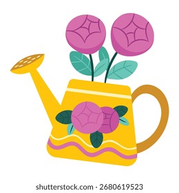 Ilustração do vetor de flores. Design mínimo plano. Ilustração editável para web, móvel, impressão