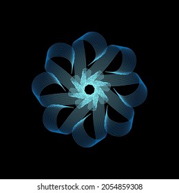 Flowers Vector illustration of futuristic wireframe design.