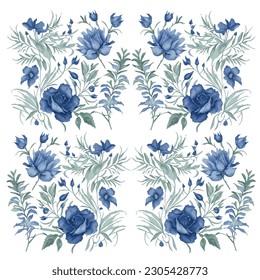 Flowers Vector Illustration - High-quality, vibrant floral design perfect for prints, patterns, and gift wrapping papers. Add a touch of natural beauty to your projects.