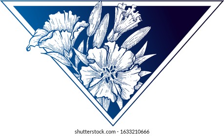 Flowers. Vector illustration. Ink work.