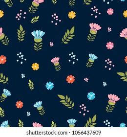 Flowers vector illustration isolated on background. Seamless pattern, background, card, poster. Template for design.