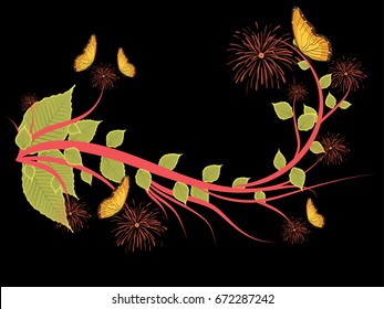 Flowers vector illustration. Manual composition for Mother's Day, wedding, birthday, Easter, Valentine's Day. Concept beautiful for electronic card background.