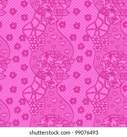 Flowers vector lace lovely white seamless pattern