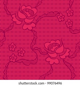 Flowers vector lace lovely white seamless pattern
