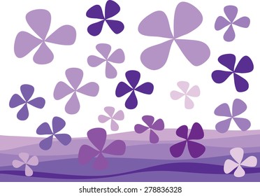flowers with vector lines