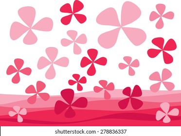 flowers with vector lines