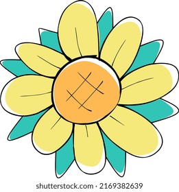 Vector de flores, elementos minimalistas con flores dibujadas a mano, elemento vector, vector de flores, formato vectorial,