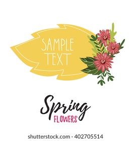 Flowers vector on colorful background