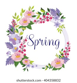 Flowers vector on colorful background