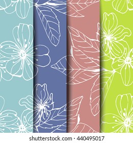 Flowers Vector On A Colorful Background