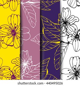 Flowers Vector On A Colorful Background