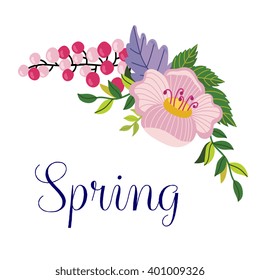 Flowers vector on white background