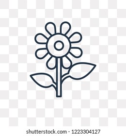 Flowers vector outline icon isolated on transparent background, high quality linear Flowers transparency concept can be used web and mobile