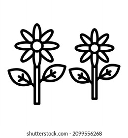 Flowers Vector Outline Icon Isolated On White Background
