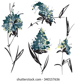Flowers. Vector painting. 