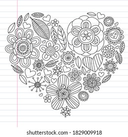Flowers vector pattern. Background for wedding design, coloring page, book.