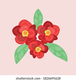 flowers vector, red flower, decoration
