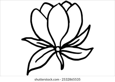 Flowers Vector seamless Black and White Color