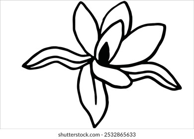Flowers Vector seamless Black and White Color