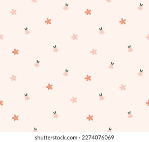 Flowers  vector seamless pattern. Flower meadow background