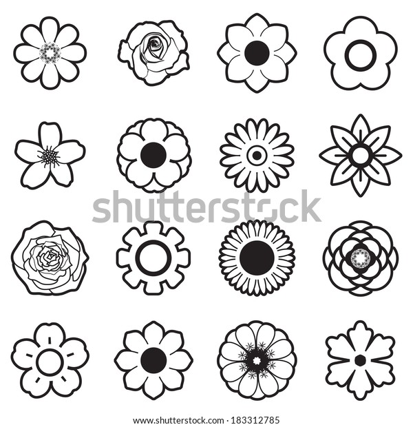 Flowers Vector Set Eps10 Stock Vector (Royalty Free) 183312785