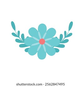 Flowers vector, vibrant cartoon flowers, Happy Easter flowers, Spring daisy flowers, illustration on white background