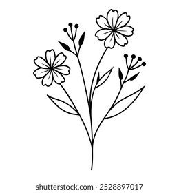 flowers vector with white background