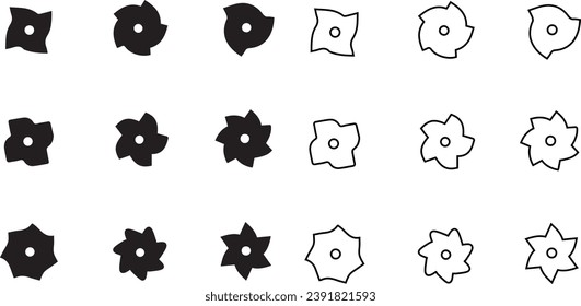 Flowers vectors and symbols design icons 