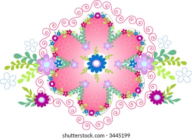 Flowers & Vines Vector Illustration