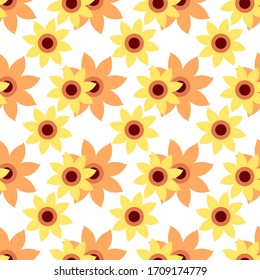Flowers wallpaper, illustration, vector on white background.
