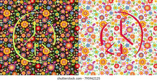 Flowers wallpapers with peace symbol