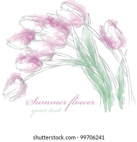 flowers in watercolor