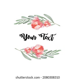 Flowers, watercolor illustration Watercolor Flower Vector Background Border