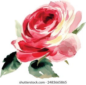 Flowers watercolor illustration. Manual composition