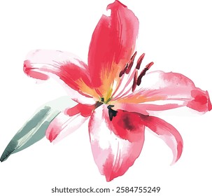 Flowers watercolor  illustration vector.Manual composition.Big Set watercolor elements.