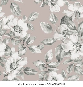 Flowers watercolor illustration.Manual composition.Seamless pattern.Design for cover, fabric, textile, wrapping paper .