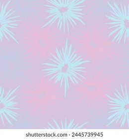 Flowers watercolor seamless pattern. Floral nature decorative background. Fucsia color background dominant.