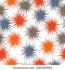 Flowers watercolor seamless pattern. Floral nature decorative background. Floral in blue, green and orange. 