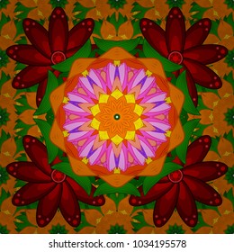 Flowers watercolor seamless pattern. Vector Stylish fabric pattern.